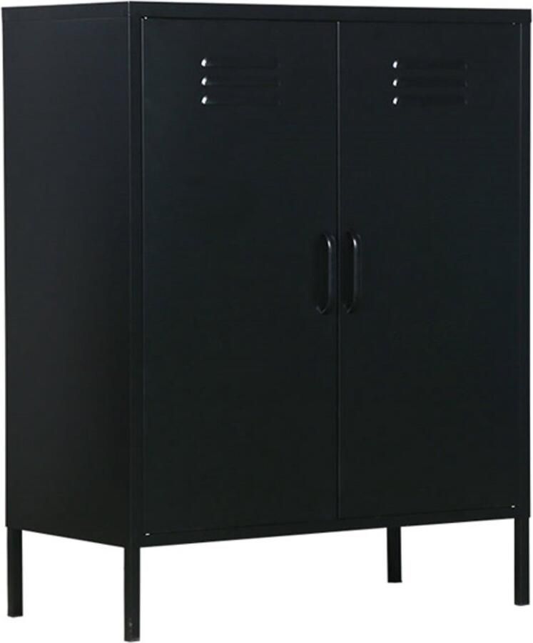 MaximaVida metalen lockerkast Finn 80 x 40 x 102 cm zwart 2 schappen