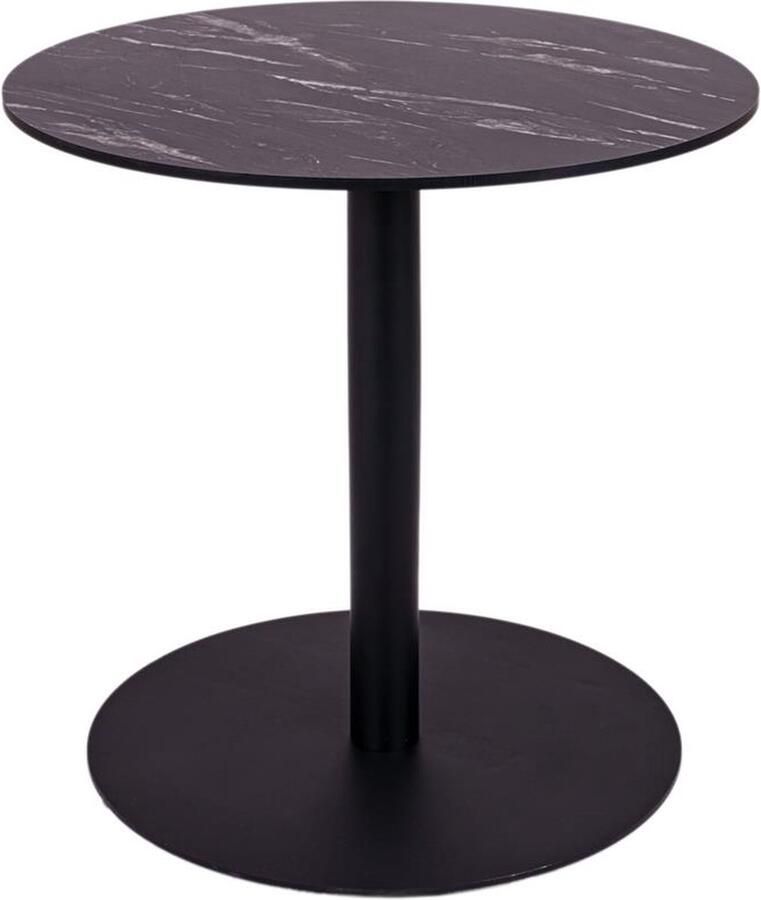 MaximaVida ronde HPL marmer eettafel Firenze 75 cm zware 40 kg uitvoering