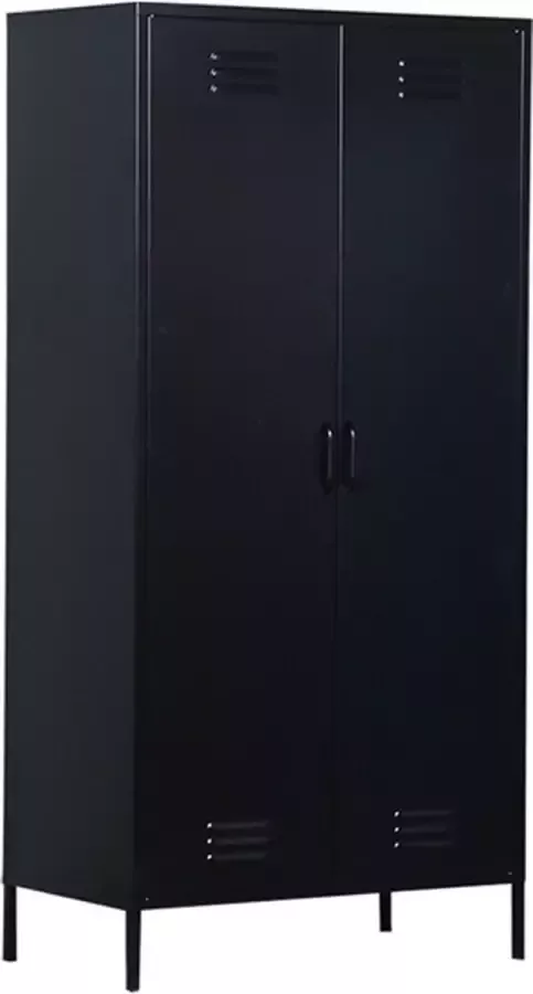 MaximaVida metalen kleding lockerkast Finn 90 x 50 x 185 cm zwart 8 schappen - Foto 1