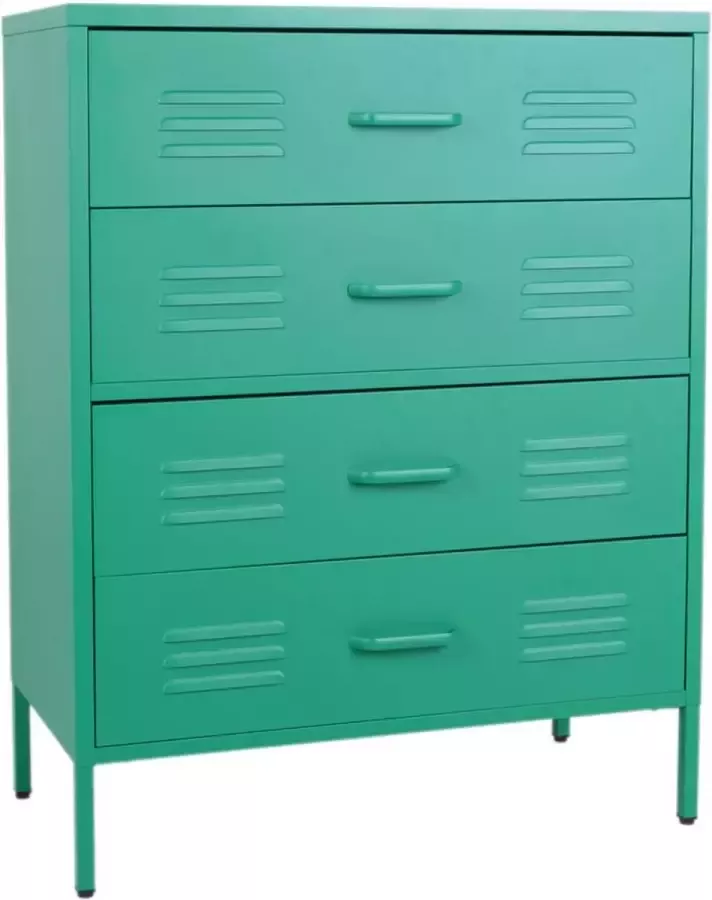 MaximaVida metalen locker ladekast Finn 80 x 40 x 102 cm emerald 4 lades - Foto 2