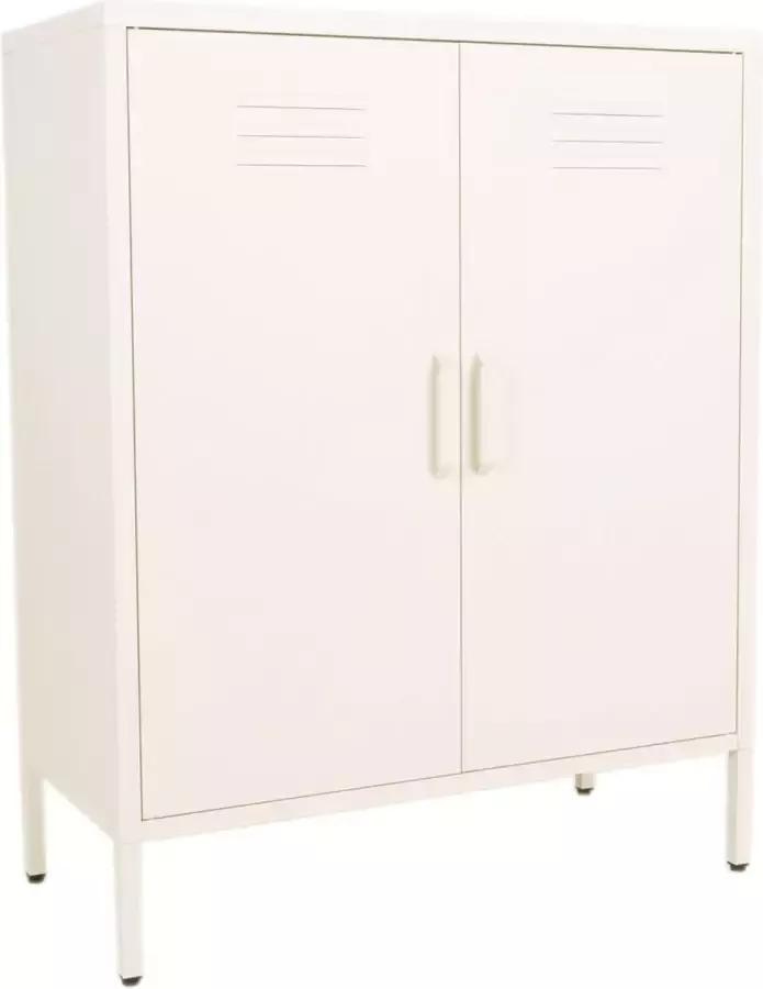 MaximaVida metalen lockerkast Finn 80 x 40 x 102 cm ivoor 2 schappen