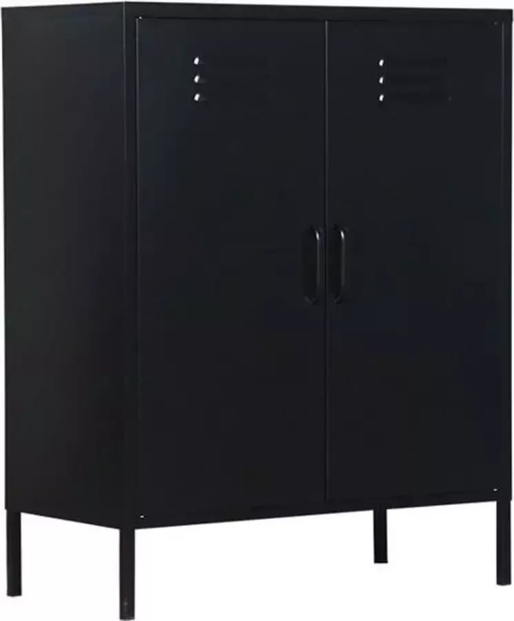 MaximaVida metalen lockerkast Finn 80 x 40 x 102 cm zwart 2 schappen