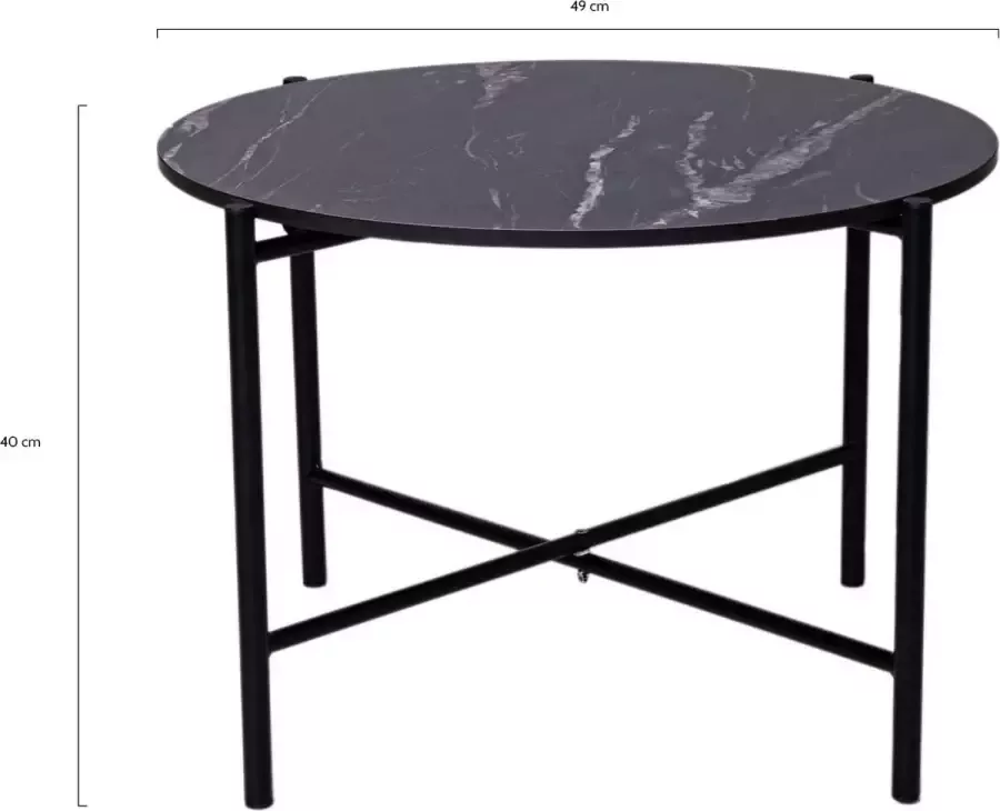 MaximaVida rond tafelblad Firenze 45 cm zwart HPL marmer look - Foto 2