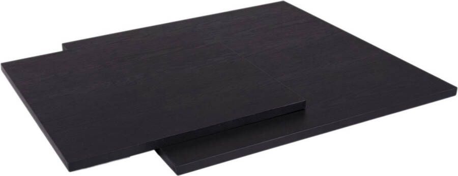 MaximaVida vierkante set tafelbladen Chicago 45 cm en 60 cm zwart A-grade pinewood