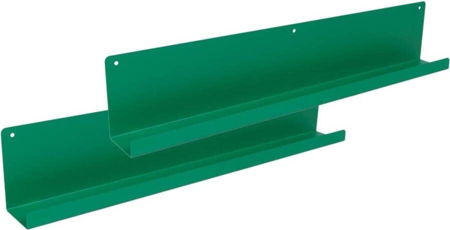 MaximaVida wandplank Wally 80 x 9 x 15 cm emerald groen 2 stuks
