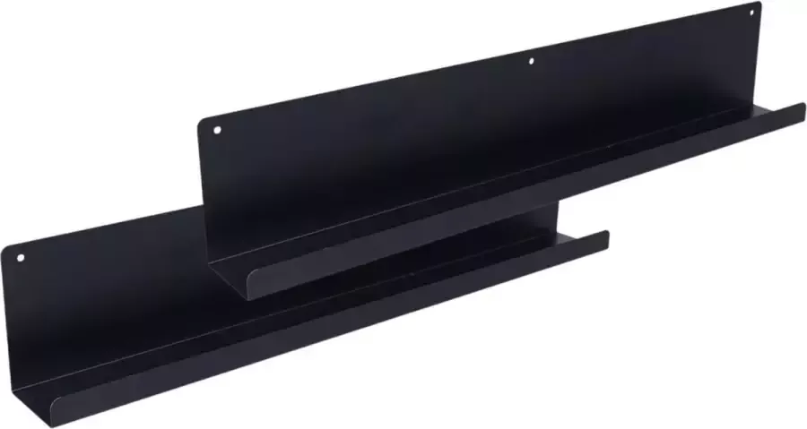 MaximaVida wandplank Wally zwart 80 x 9 x 15 cm 2 stuks