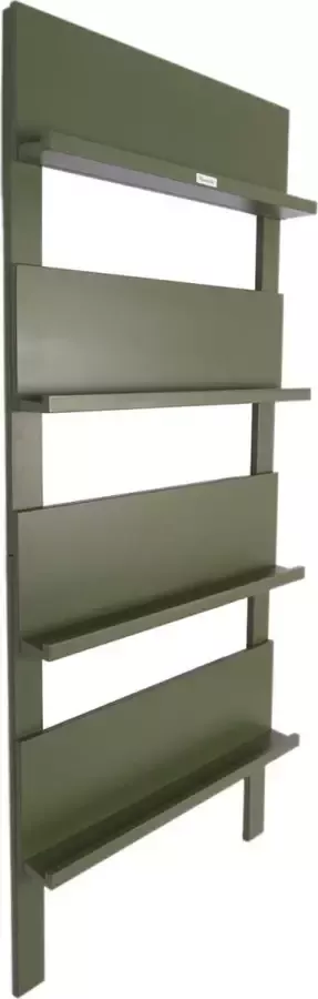 MaximaVida wandrek Jamie olijfgroen boekenrek tijdschriftenrek 180 x 80 cm