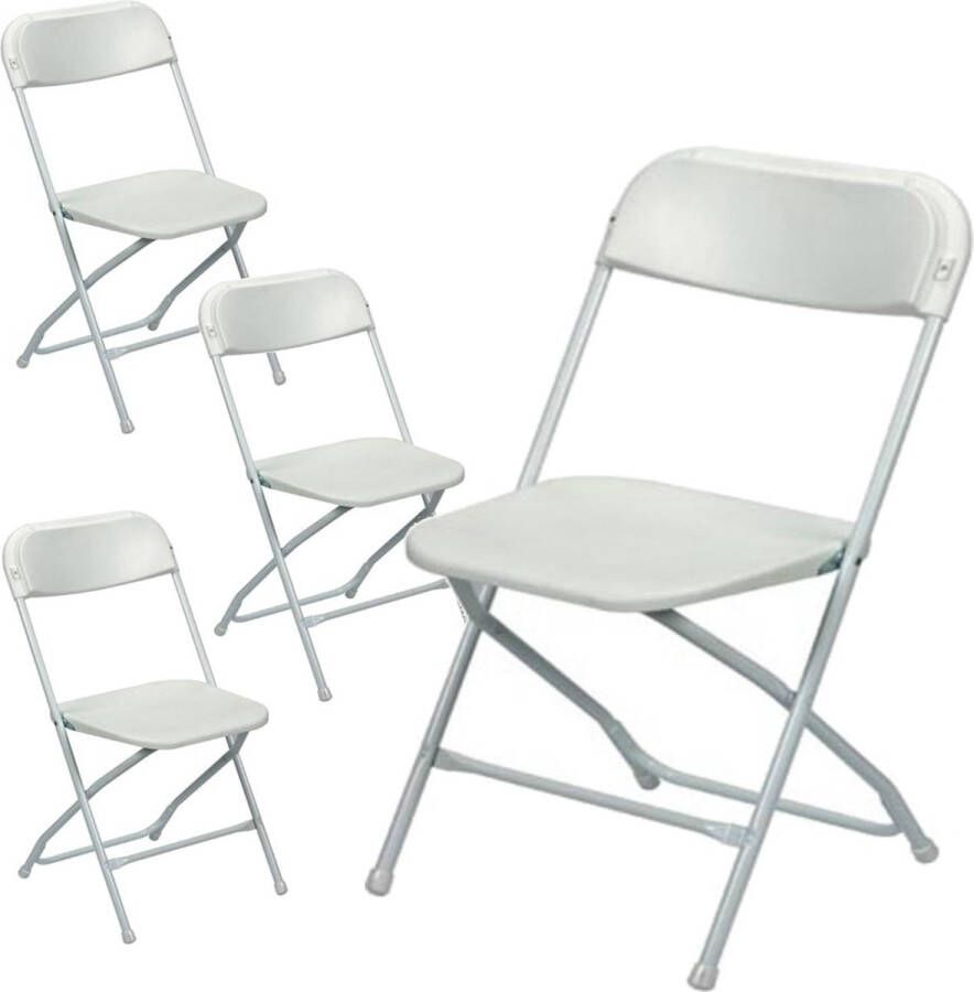 MaxxGarden MaxxHome Klapstoelset 4 x opvouwbare stoelen campingstoel terrasmeubilair 80 x 40 x 44 cm 3Kg Wit - Foto 2