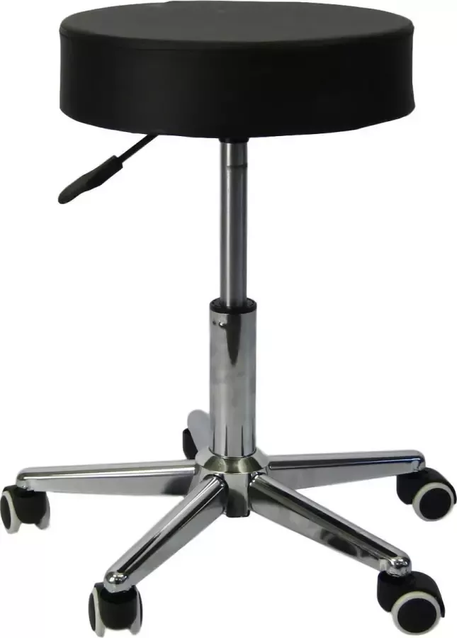 MaxxHome Bureaustoel draaistoel Tabouret kruk Zwart verstelbaar - Foto 1