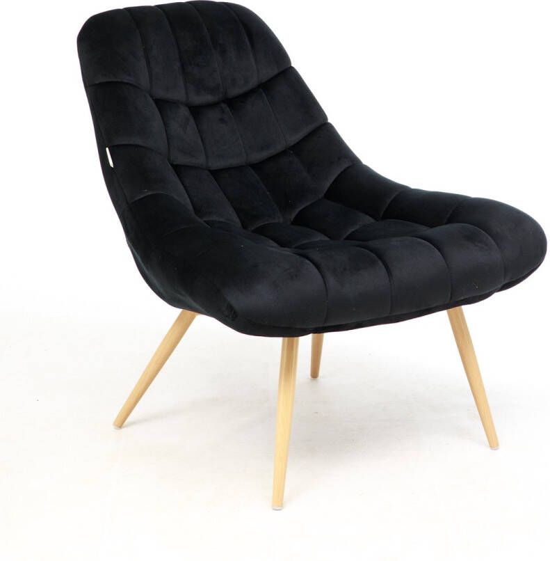 MaxxHome Eetkamerstoel – Lounge stoel – Eetkamerstoel met armleuning – Velvet Stoel Zwart - Foto 2
