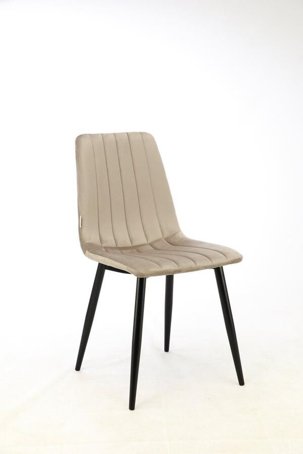 MaxxHome Eetkamerstoel Eetkamerstoelen set van 4 Velvet Stoffen Stoel Grijs