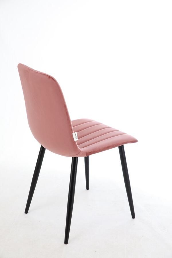 MaxxHome Eetkamerstoel Eetkamerstoelen set van 4 Velvet Stoffen Stoel Roos