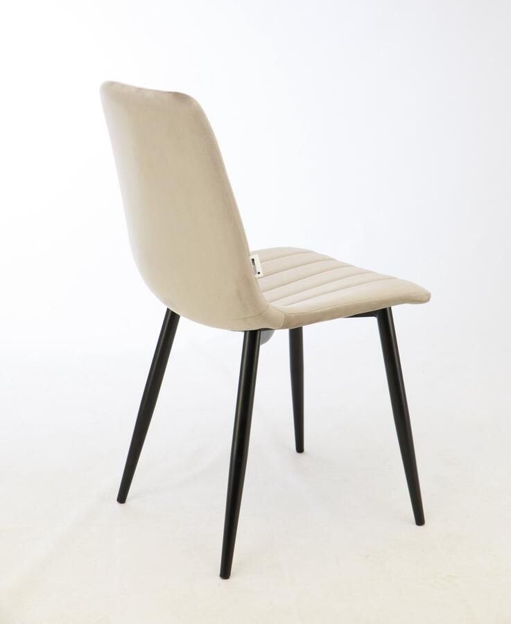 MaxxHome Eetkamerstoel Eetkamerstoelen set van 6 Velvet Stoffen Stoel Grijs