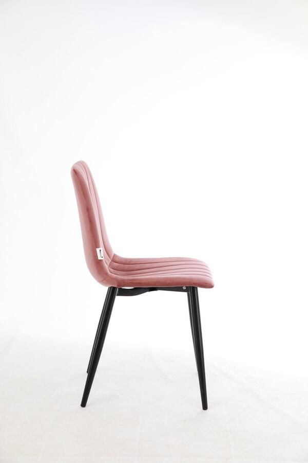 MaxxHome Eetkamerstoel Eetkamerstoelen set van 6 Velvet Stoffen Stoel Roos