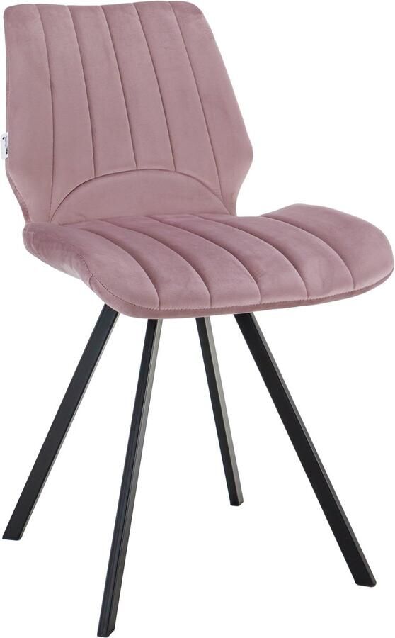 MaxxHome Eetkamerstoelen Keukenstoelen set van 6 Stoffen Stoelen Roze