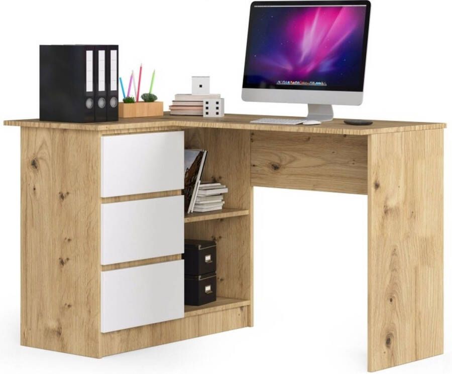 Maxy shop Hoekbureau B16 Links Eiken Wit