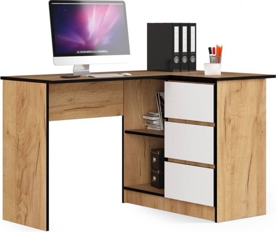 Maxy-shop Hoekbureau B16 Rechts Eiken Wit