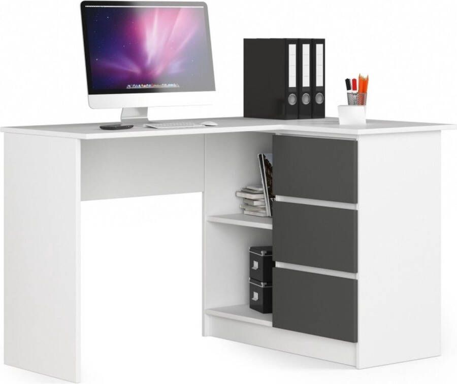 Maxy-shop Hoekbureau B16 Rechts Wit Antraciet