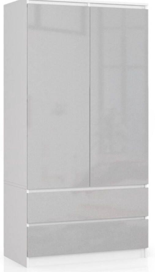 Maxy-shop Kledingkast Glans 90 cm Grijs metallic