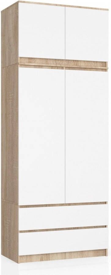 Maxy-shop kledingkast XL Extra hoog Licht eiken wit