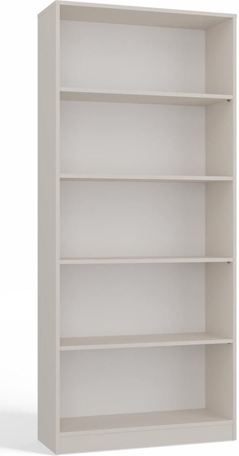 Maxy-shop Boekenkast creme 80 cm breed 4 legplanken