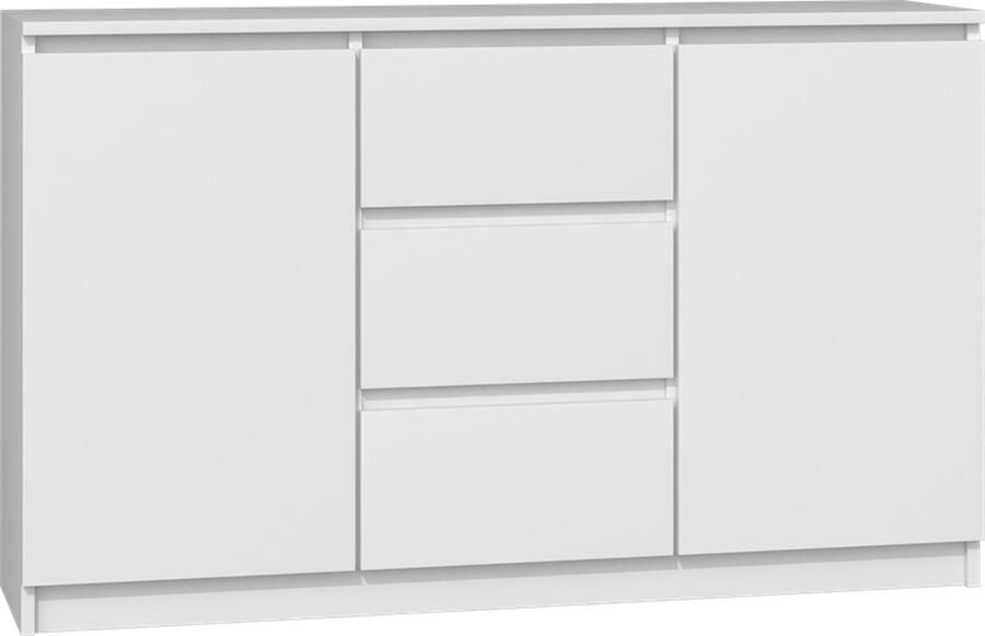 Maxy-shop Dressoir 120 cm 3 lades Wit