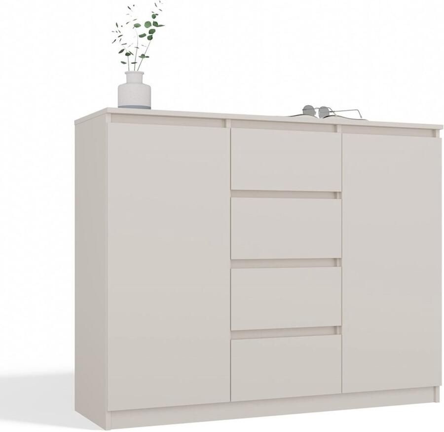 Maxy-shop Dressoir 120 cm 4 lades creme 2D4S creme