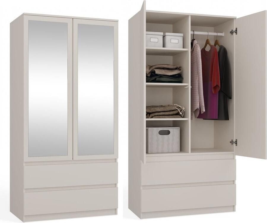 Maxy-shop kledingkast -kledingkast Met Spiegel