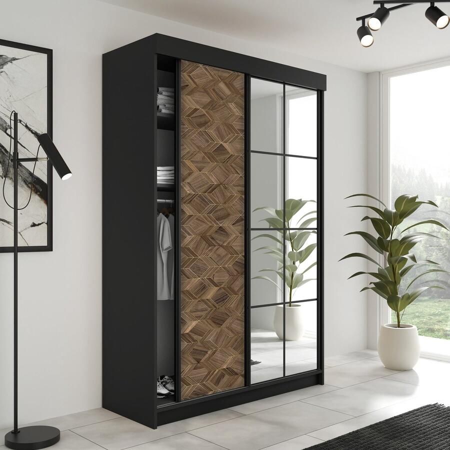 Maxy-shop Kledingkast Vena Zwart Art 167 cm