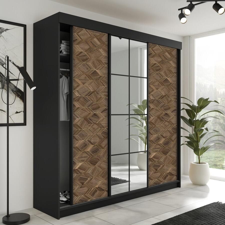 Maxy-shop Kledingkast Vena Zwart Art 200 cm