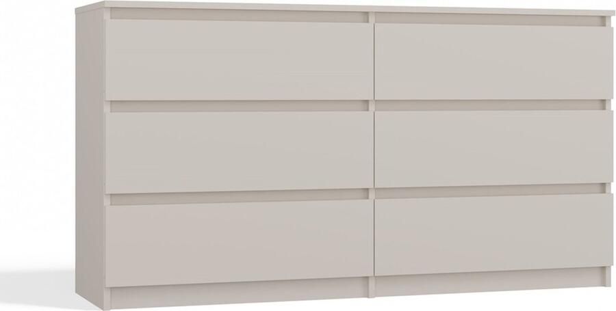 Maxy-shop Ladekast 140 cm 6 lades Creme