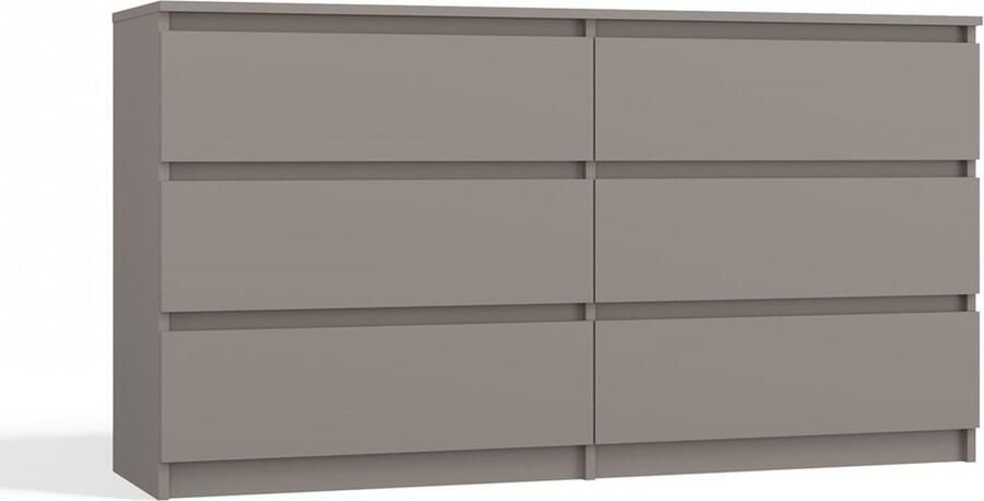 Maxy-shop Ladekast 140 cm 6 lades Klei