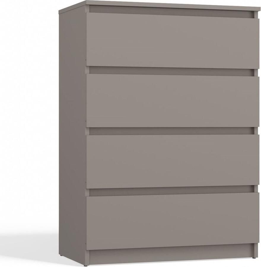 Maxy-shop Ladekast antraciet eiken 4 lades Klei