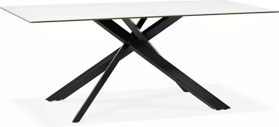 Maysun Design Eettafel VIVIAN Wit Zwart 180x90cm