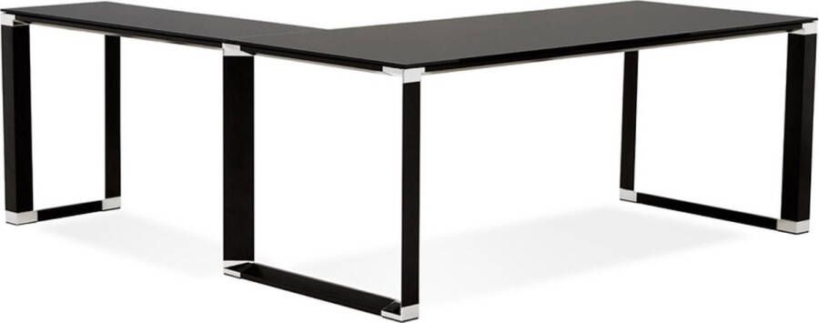 Maysun Design Hoekbureau LUX Zwart Glas 200cm