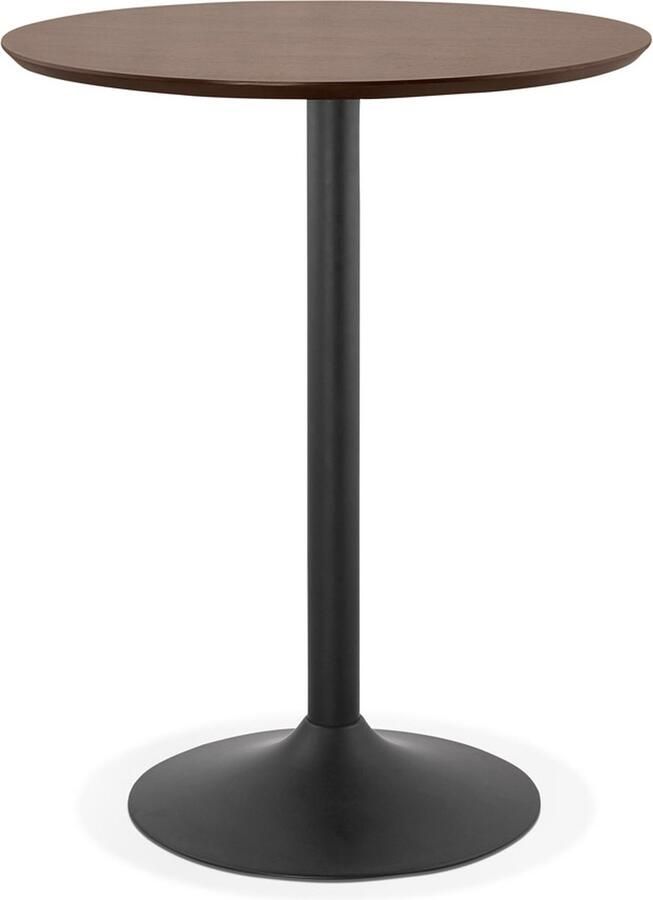 Alterego Design Alterego Staantafel hoge tafel 'OSTERIA' met notenhouten afwerking Ø 90 cm