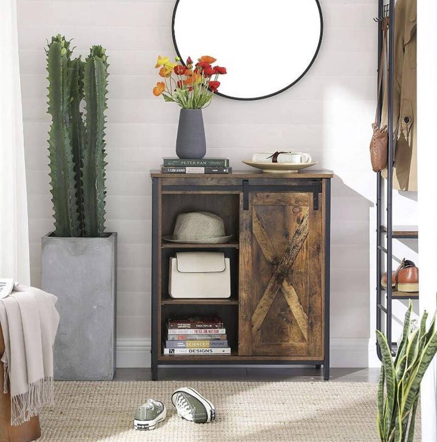 MAZAZU MIRA Home Dressoir Keukenkast Keuken Woonkamer Opbergkast Industrieel 70x30x80cm - Foto 2