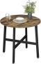 MAZAZU MIRA Home Eettafel klein Ronde keukentafel Industrieel Hout Metaal Zwart Bruin 80x75 - Thumbnail 2