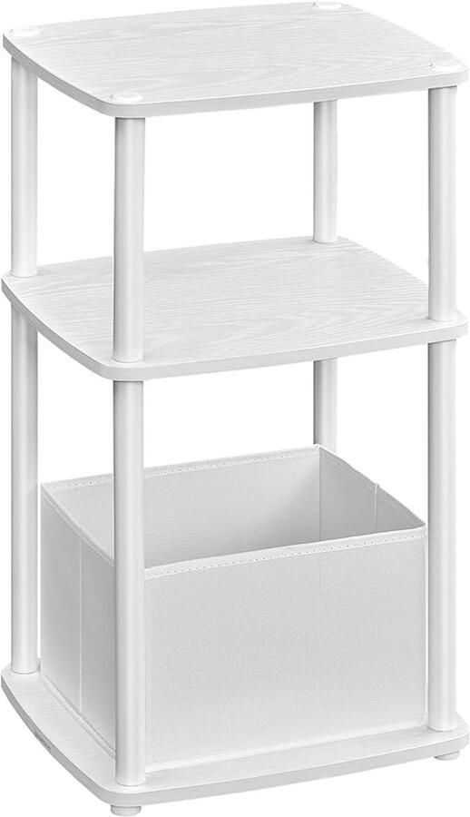 MAZAZU Bijzettafel 3 opbergbakken Wit 34x30x58