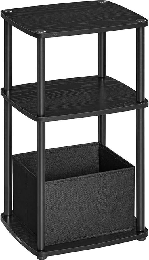 MAZAZU Bijzettafel 3 opbergbakken Zwart 34x30x58