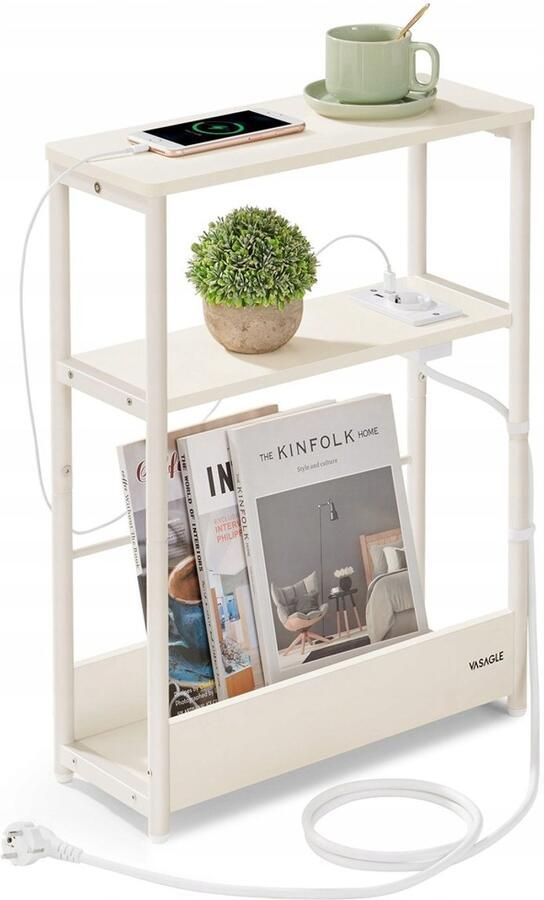 MAZAZU Bijzettafel Beige 3 Niveaus 45x18x58