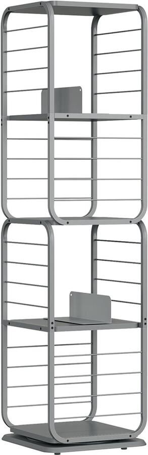 MAZAZU Boekenkast 4 laags Grijs 43x43x158