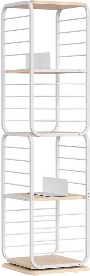 MAZAZU Boekenkast 4 laags Wit 43x43x158