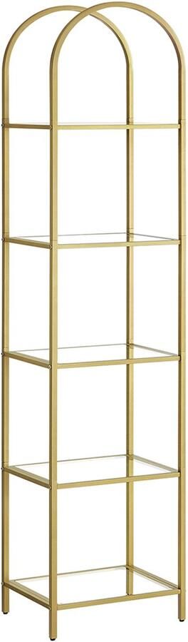 MAZAZU Boekenkast 5 laags Goud 30.2x40x183.5