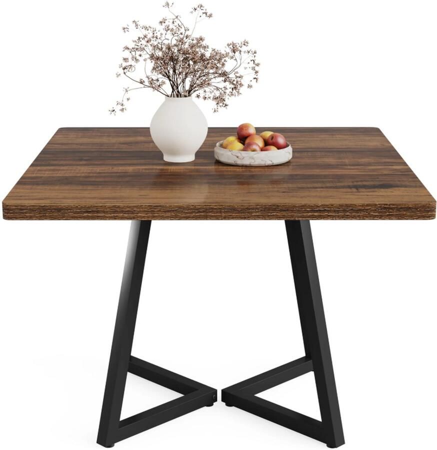 MAZAZU – Eettafel – Moderne Eettafel – Compact Formaat – Zwart Houtkleur – 80x80x75 cm