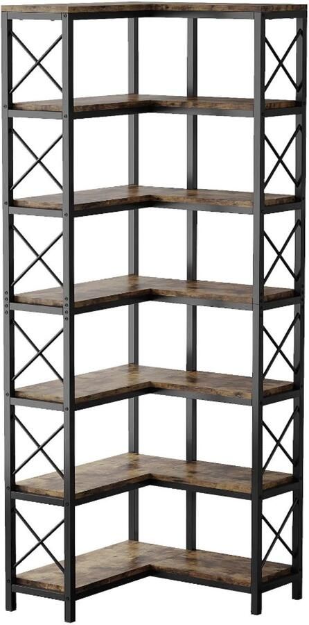 MAZAZU Hoekkast – Opbergrek Bruin Zwart 61x60 5x202 cm