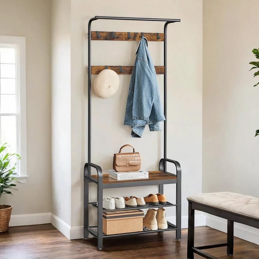 Kapstok kledingkast met schoenenbank