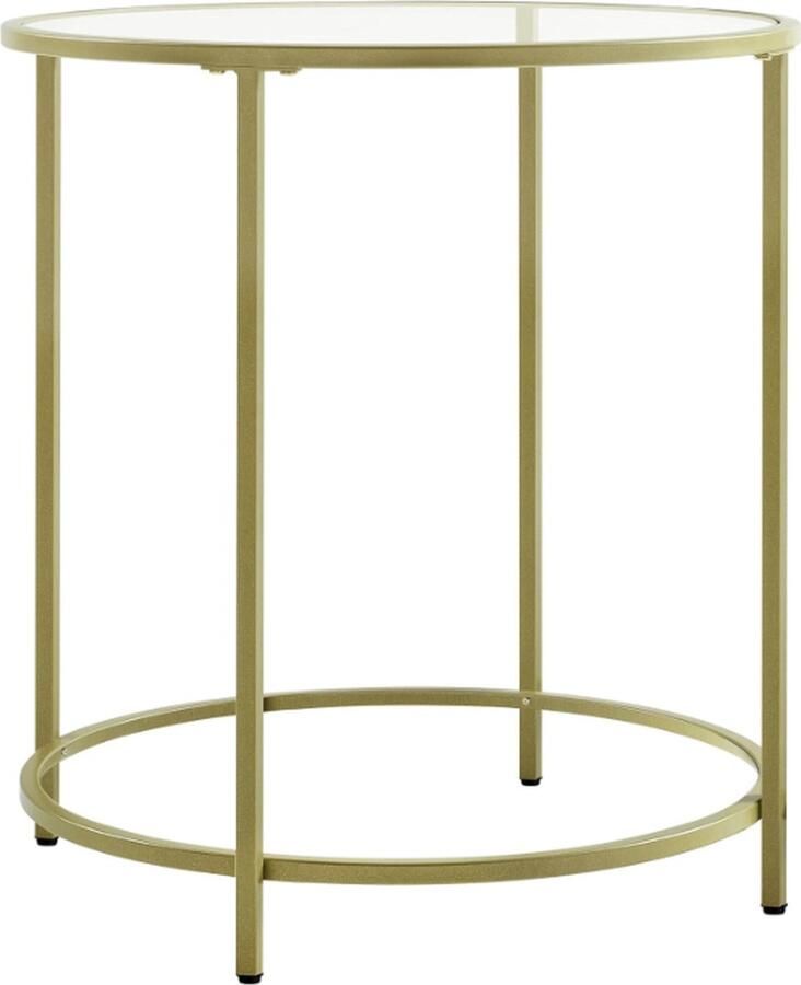 MAZAZU MIRA Home Bijzettafel- Tafel Goud kleurig Staal 50x50x55