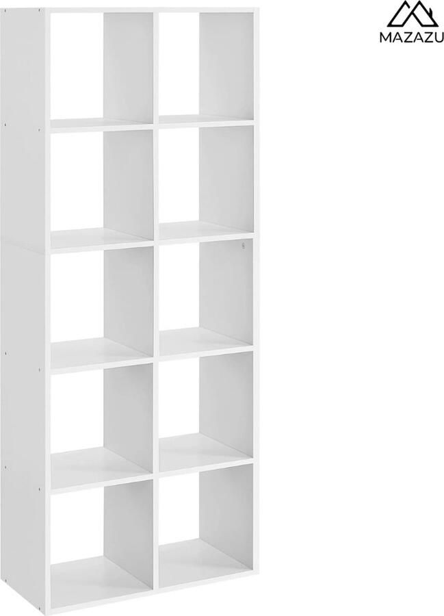 MAZAZU MIRA Home Boekenkast Opbergkast Vakkenkast ‎Wit 30x65.5x161.5