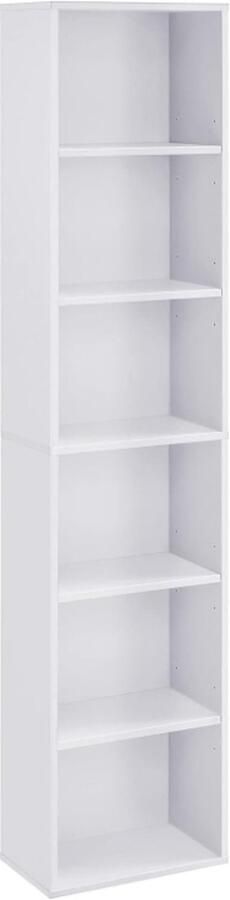 MAZAZU MIRA Home Boekenkast Vakkenkast Wit- Spaanplaat 24x40x178.5